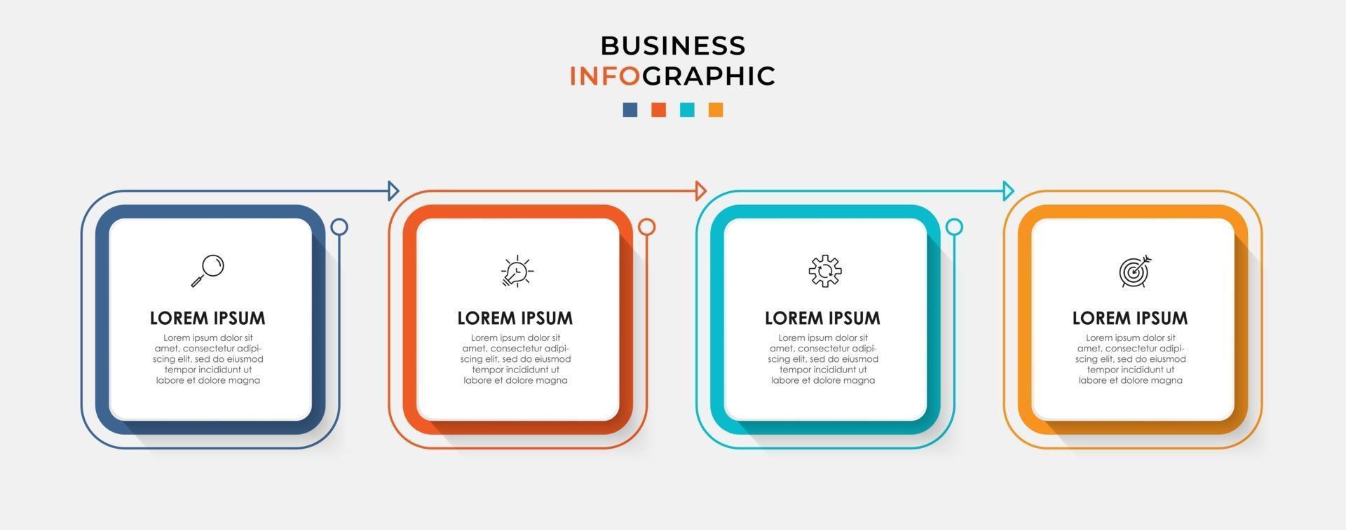 Infographic design template Vector with icons and 4 options or steps