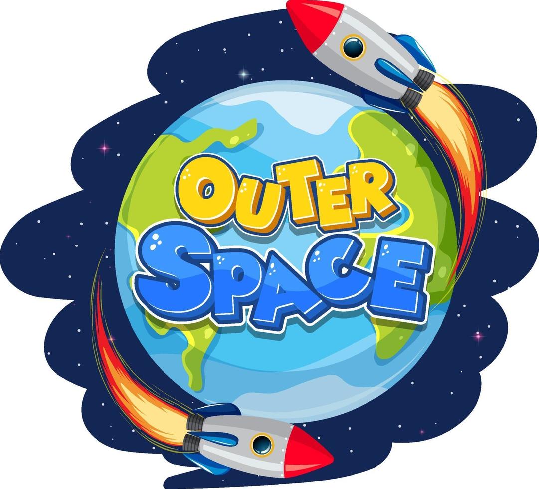 Outer Space logo with spaceship 3032016 Vector Art at Vecteezy