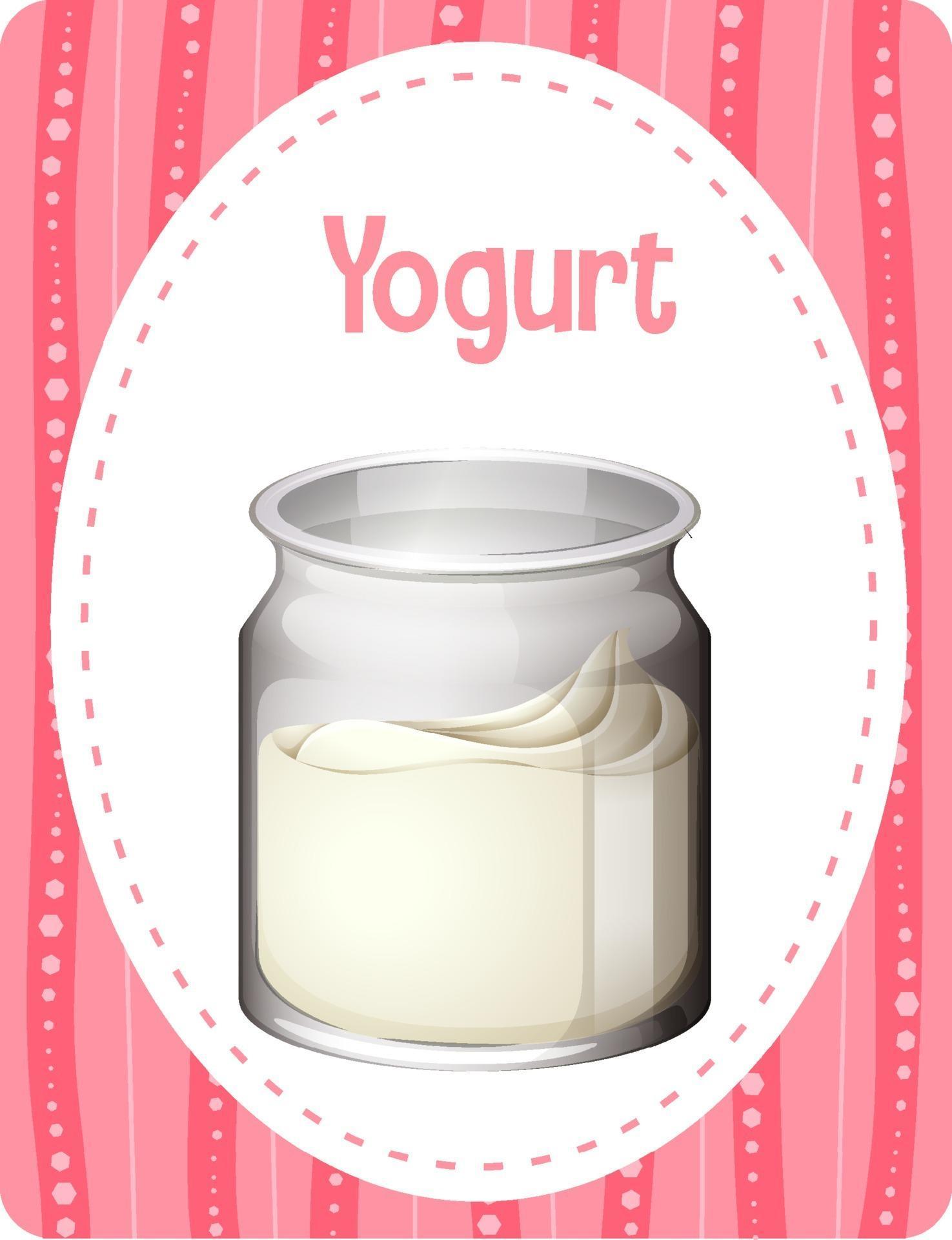 Vocabulary flashcard with word Yogurt 3032046 Vector Art at Vecteezy