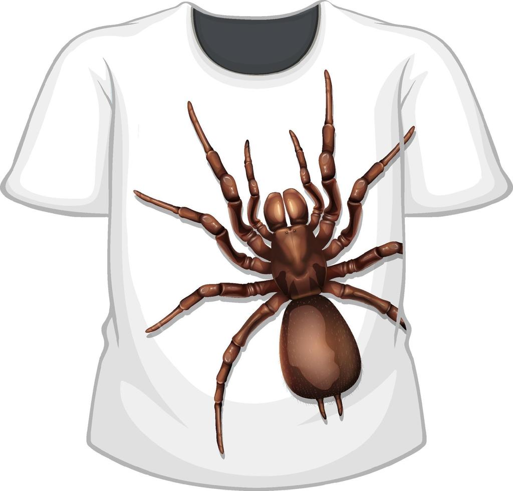 parte delantera de la camiseta con patrón de araña vector