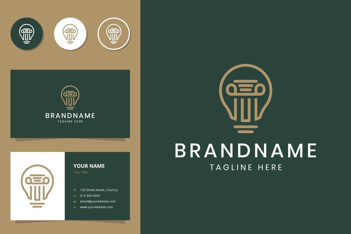 bulb and law line art logo design vector