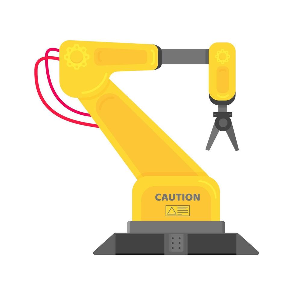 Ilustración de vector de diseño de estilo plano de brazo robótico.