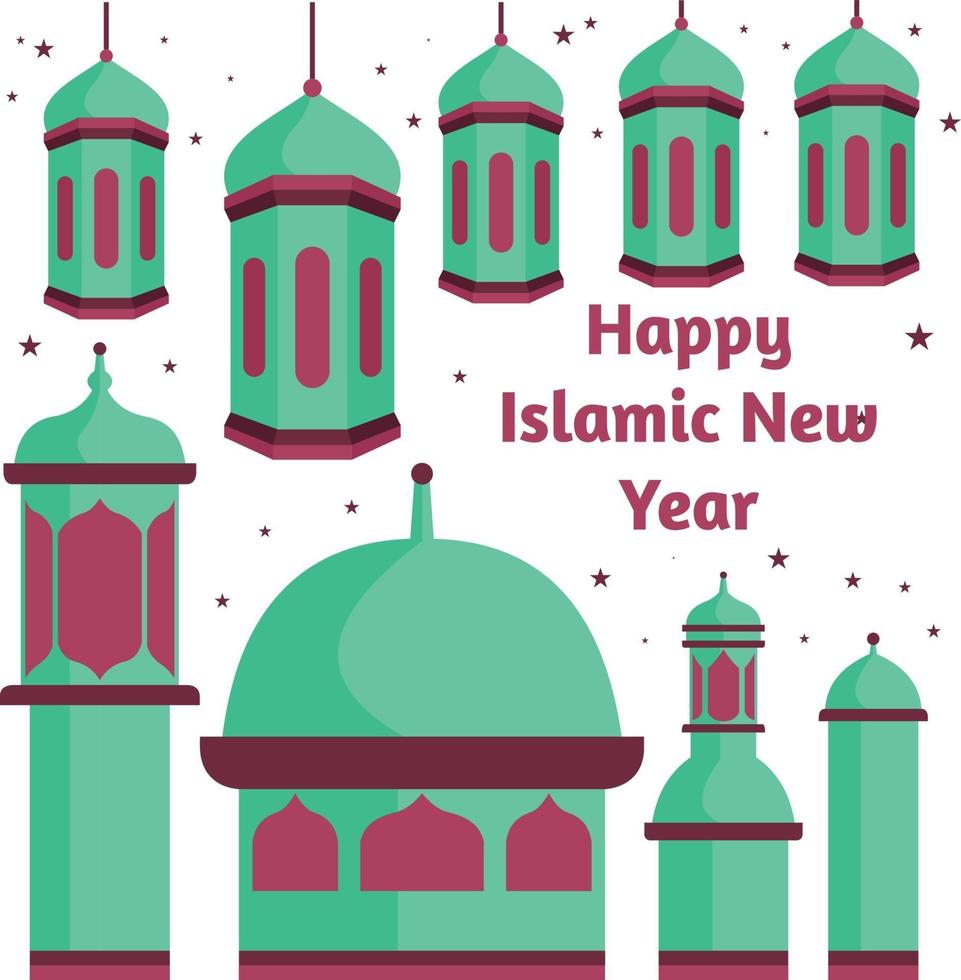 Greeting Islamic New Year 2021 Background Template vector