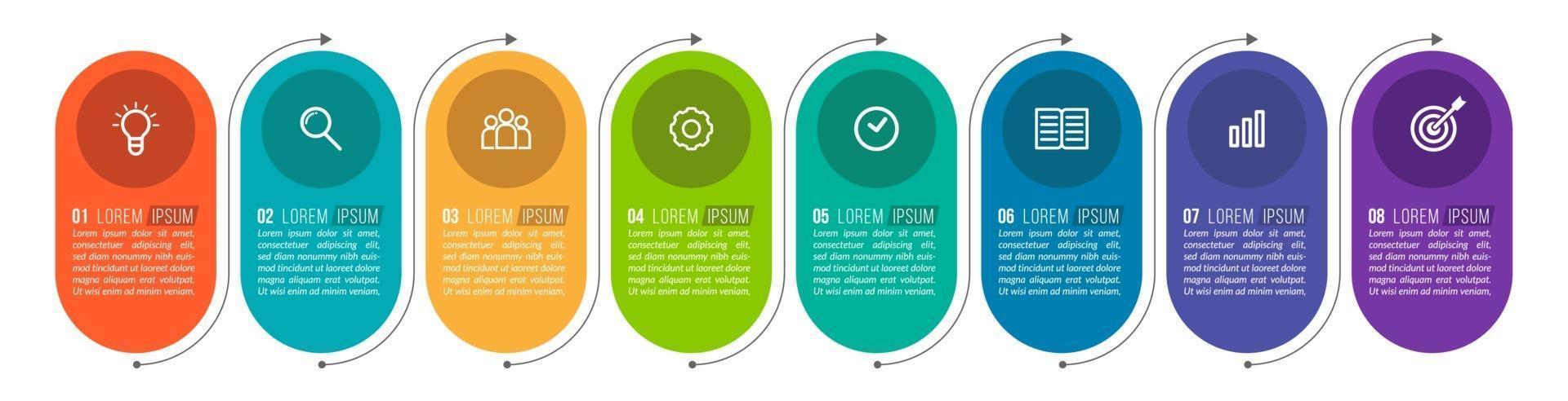 Business Infographic Process Template with 8 Steps vector