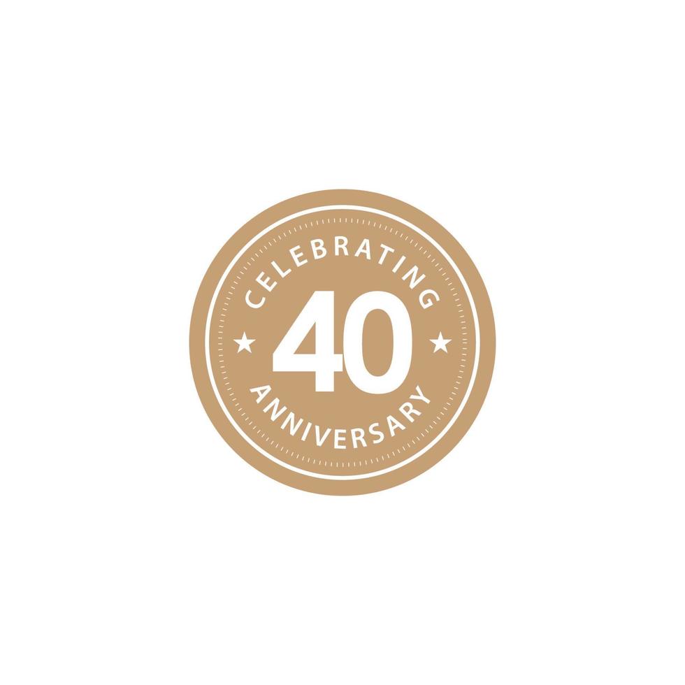 Ilustración de diseño de plantilla de vector de celebración de aniversario de 40 años