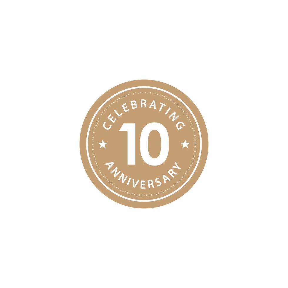 Ilustración de diseño de plantilla de vector de celebración de aniversario de 10 años