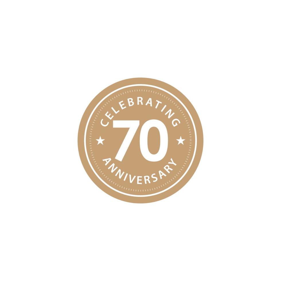 Ilustración de diseño de plantilla de vector de celebración de aniversario de 70 años