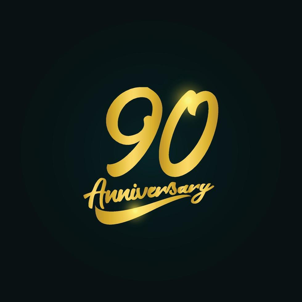 90 Years Anniversary Celebration Vector Template Design Illustration