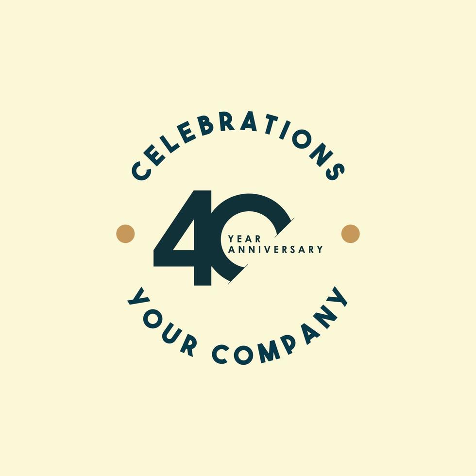 40 Years Anniversary Celebration Vector Template Design Illustration