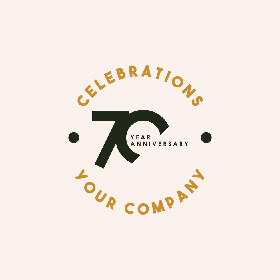 70 Years Anniversary Celebration Vector Template Design Illustration
