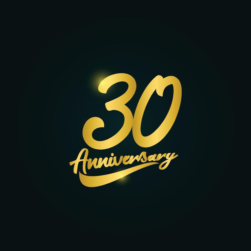 Ilustración de diseño de plantilla de vector de celebración de aniversario de 30 años