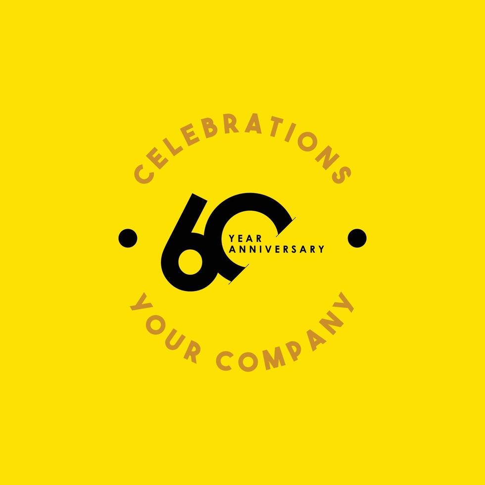 60 Years Anniversary Celebration Vector Template Design Illustration