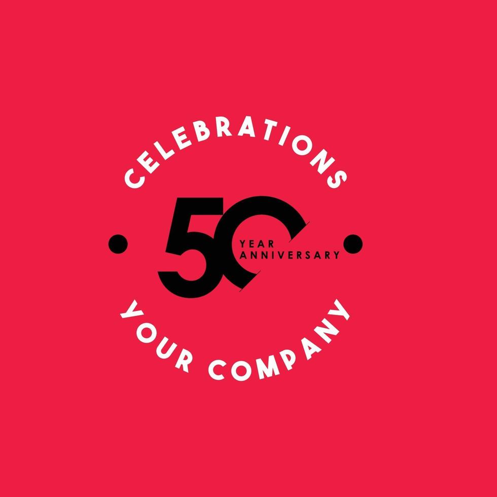 50 Years Anniversary Celebration Vector Template Design Illustration