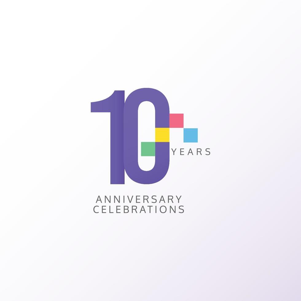 10 Years Anniversary Celebration Vector Template Design Illustration