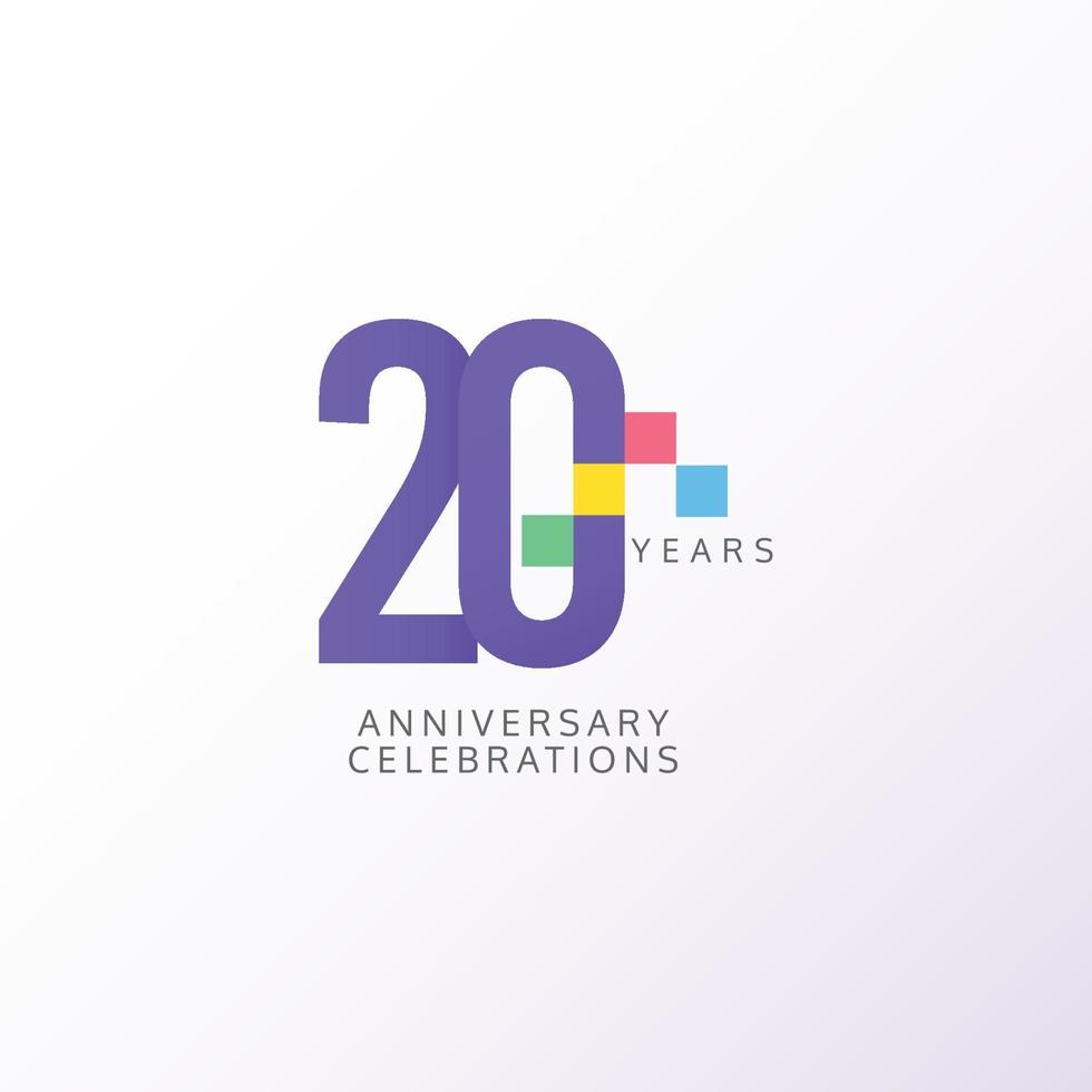 20 Years Anniversary Celebration Vector Template Design Illustration