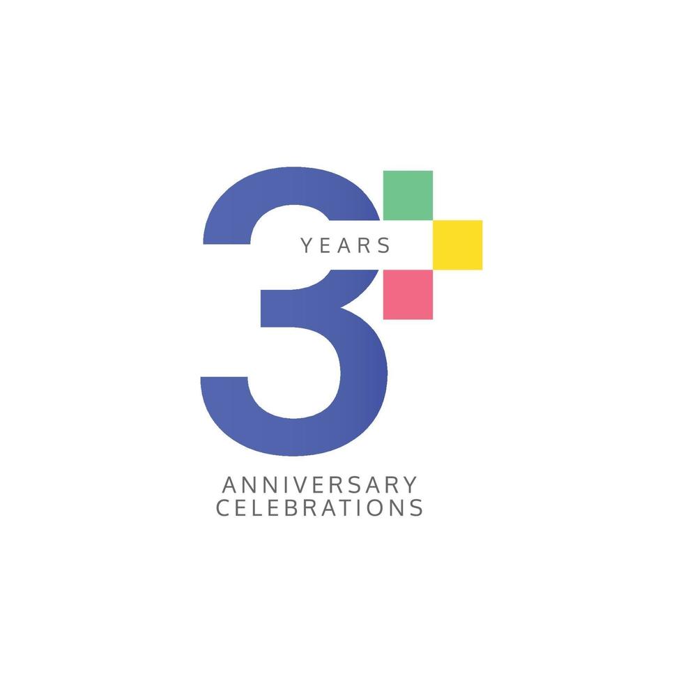 3 Years Anniversary Celebration Vector Template Design Illustration