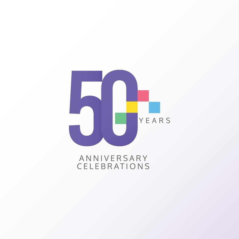 Ilustración de diseño de plantilla de vector de celebración de aniversario de 50 años