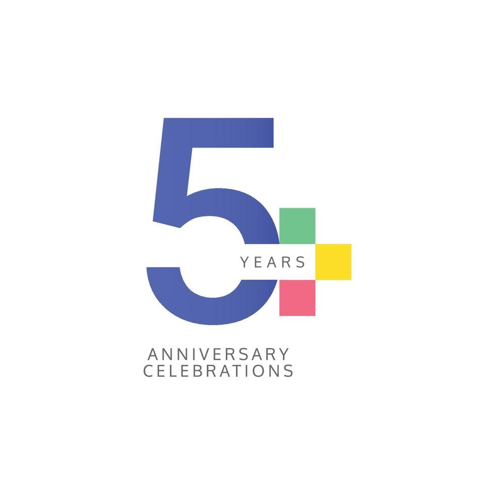 5 Years Anniversary Celebration Vector Template Design Illustration