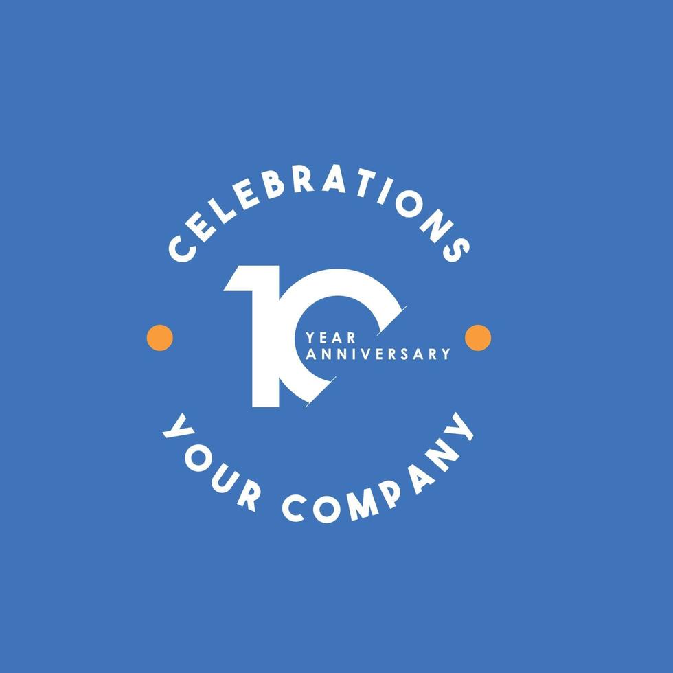 10 Years Anniversary Celebration Vector Template Design Illustration