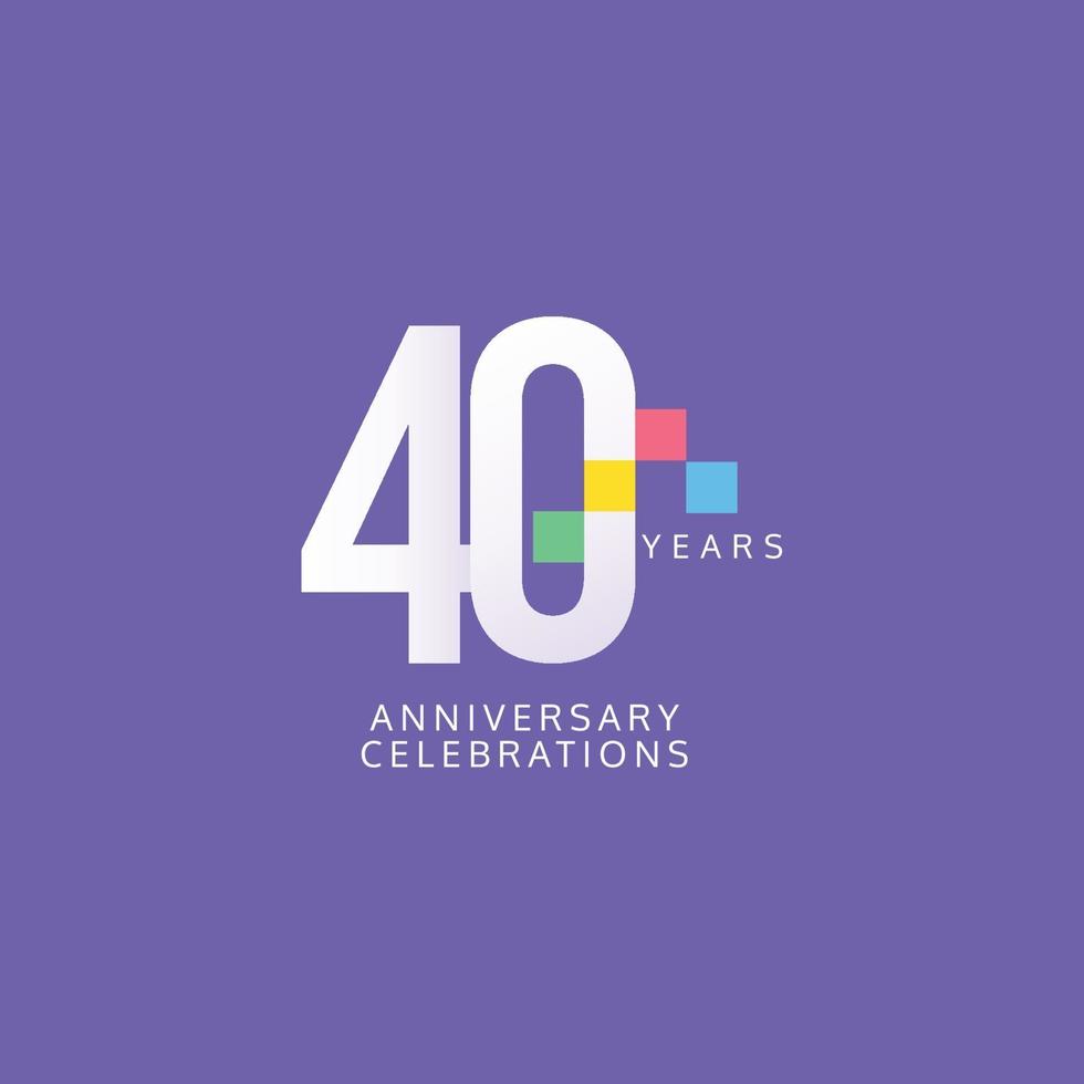 40 Years Anniversary Celebration Vector Template Design Illustration