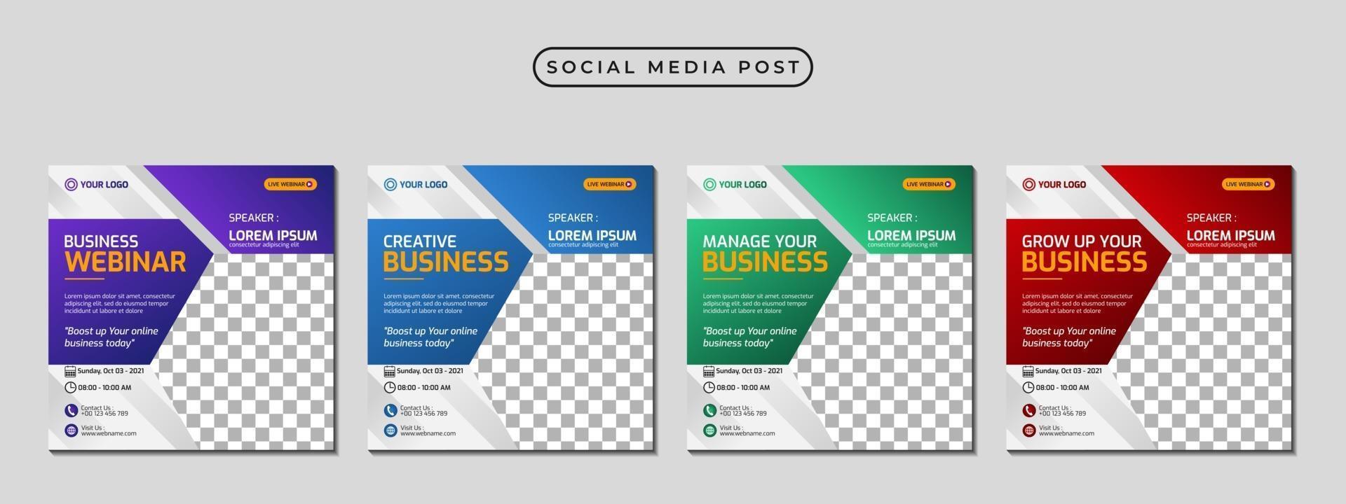 Set of social media stories post template concept design vector