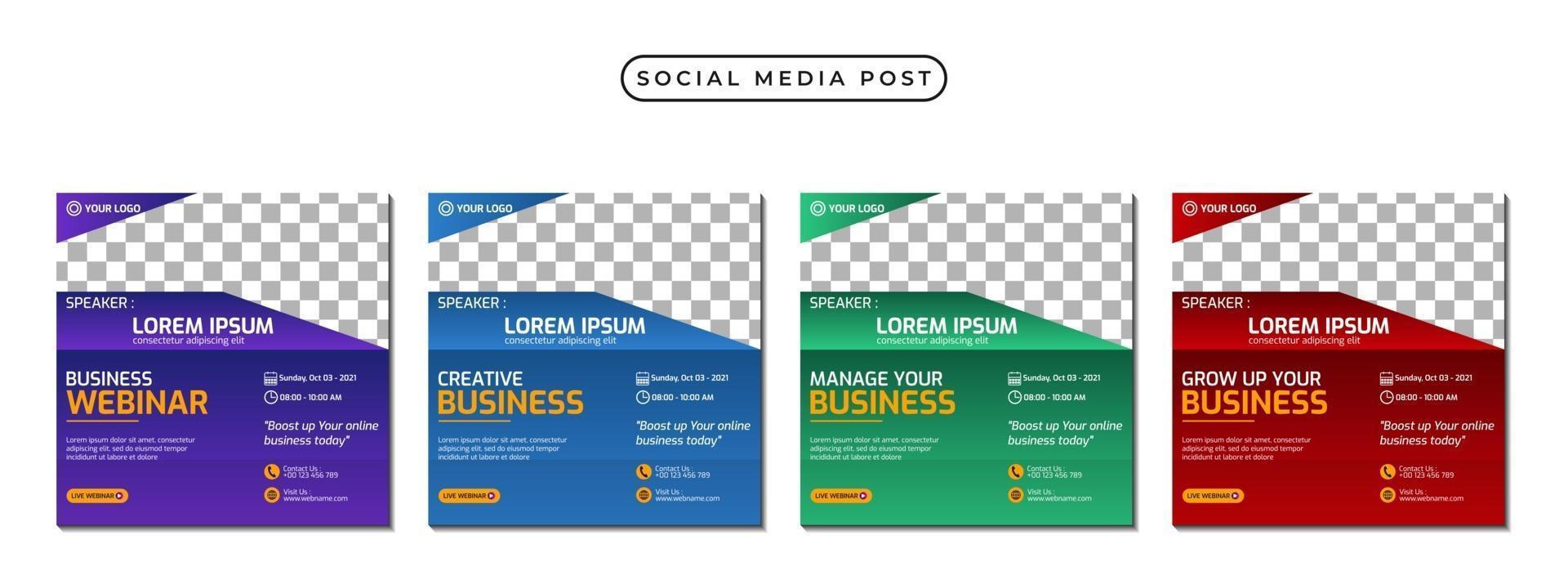 Set of social media stories post template concept design vector