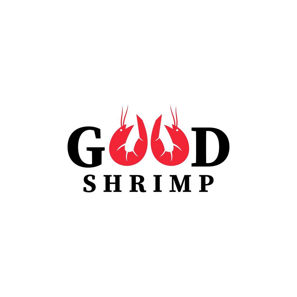 Shrimp food logo sea food design illustration. vector