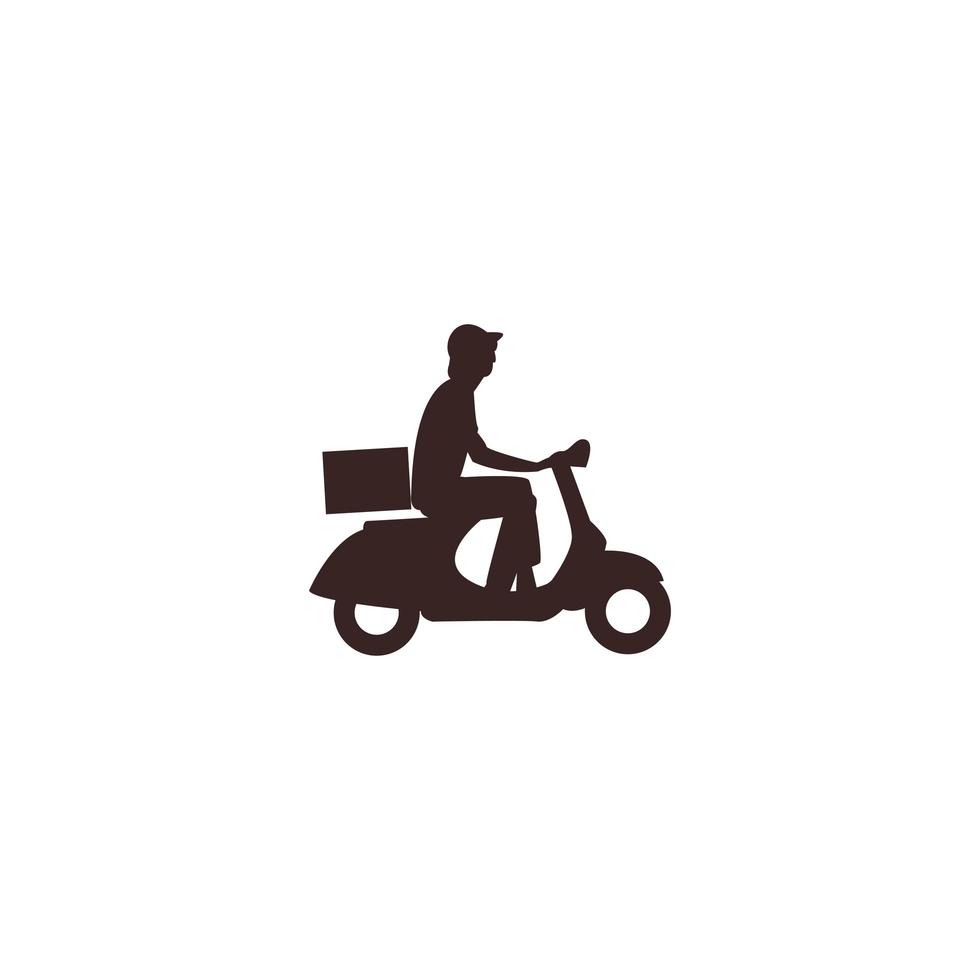 Delivery logo template, design icon illustration, silhouette vector