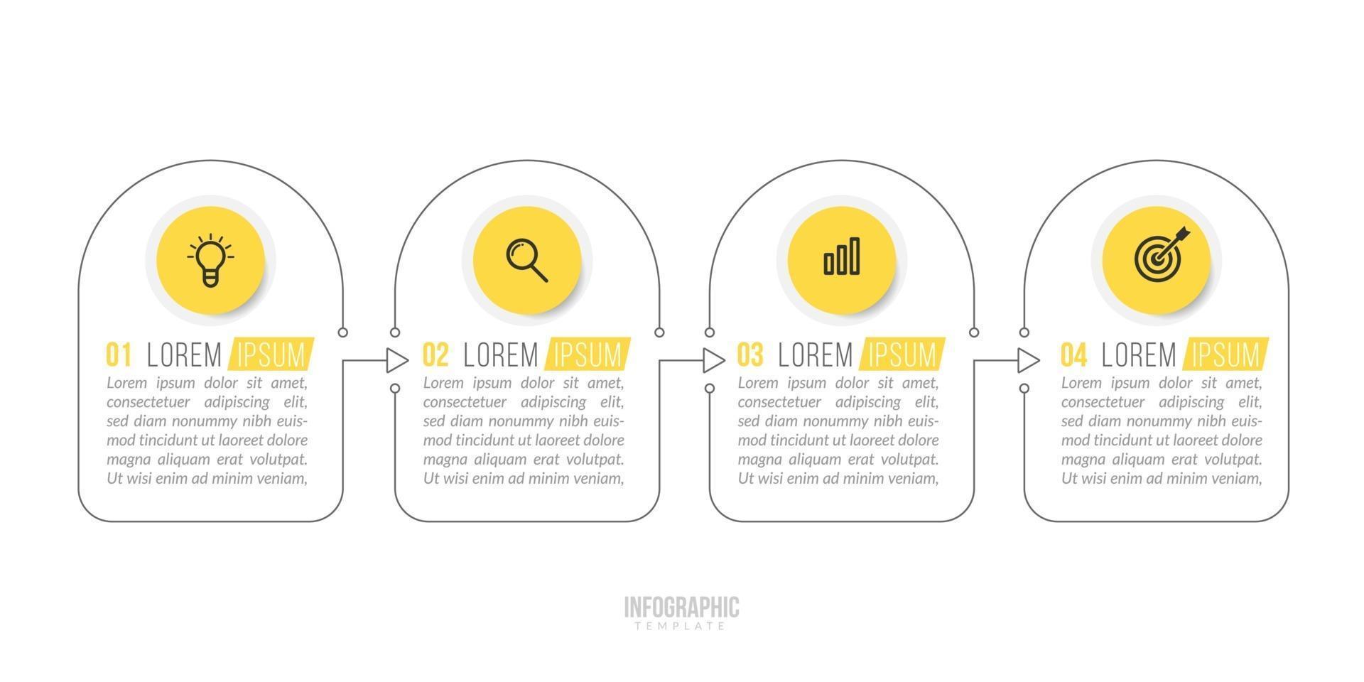 Business Infographic Template with 4 Steps vector