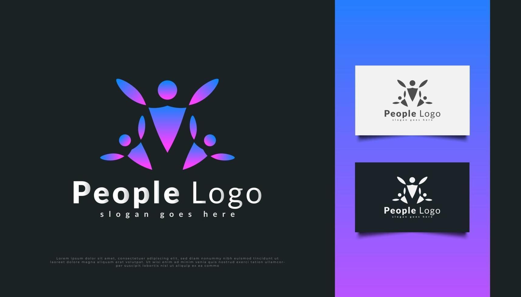 diseño de logotipo de personas coloridas vector