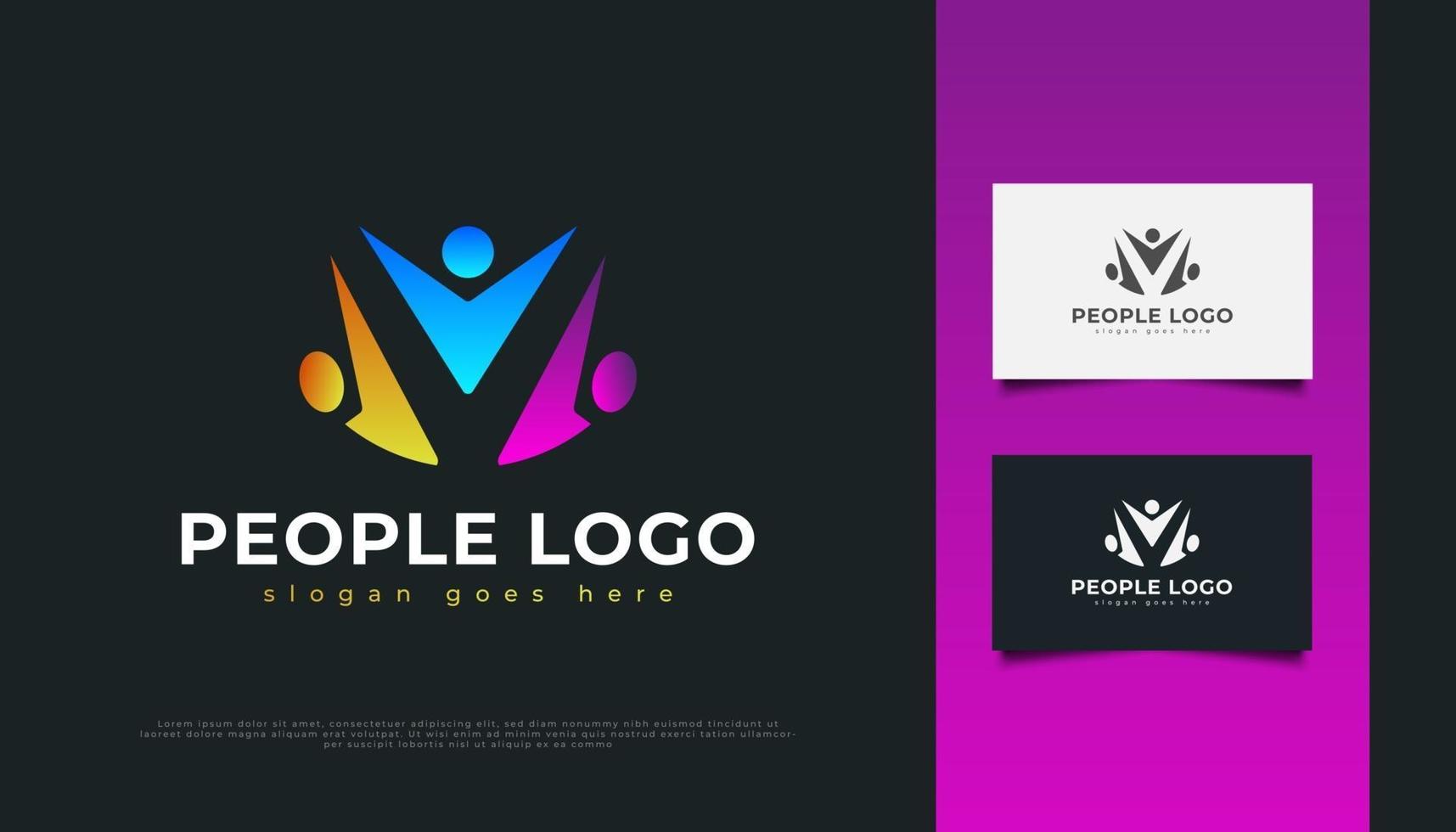 logotipo de personas coloridas vector