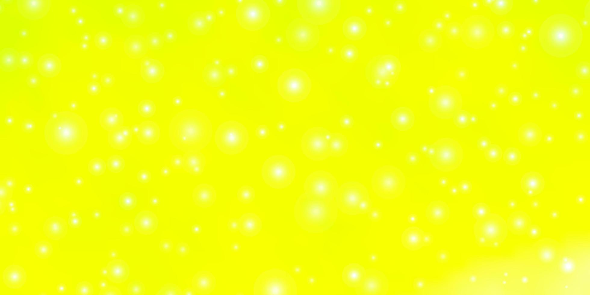 Light Green, Yellow vector layout with bright stars.