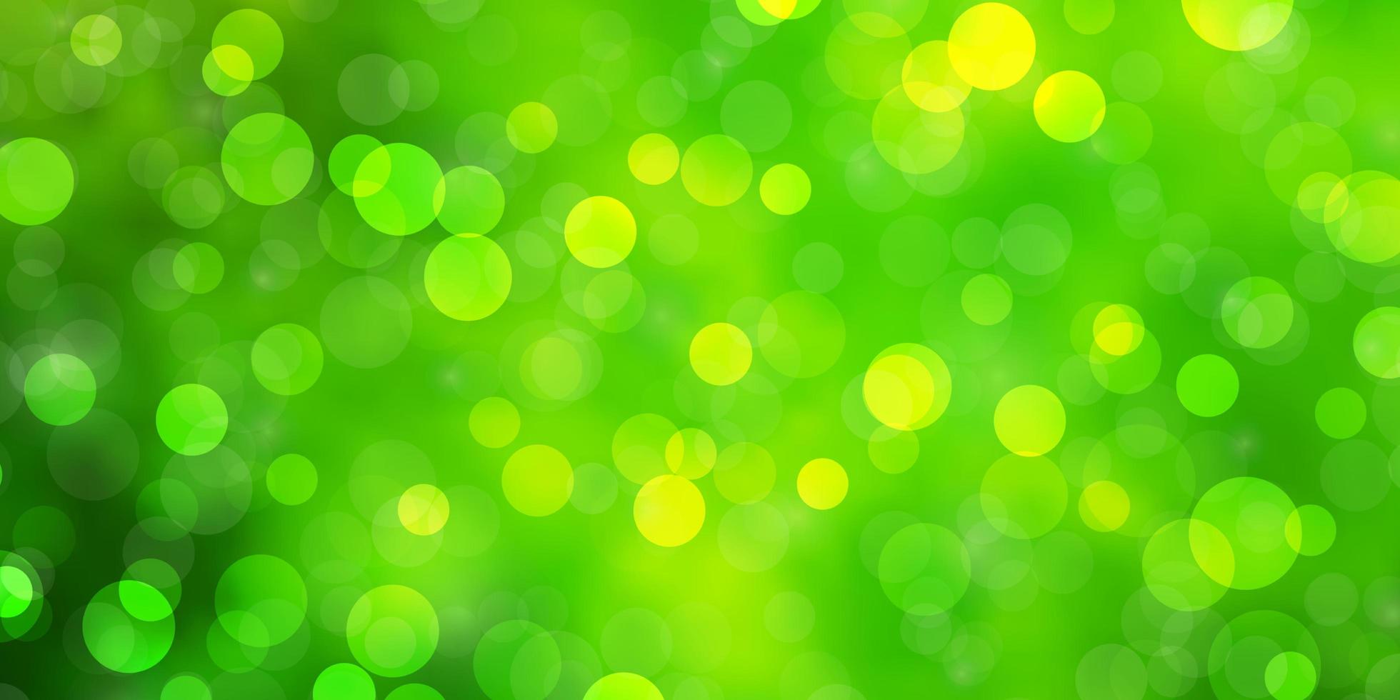 Light Green, Yellow vector background with circles.