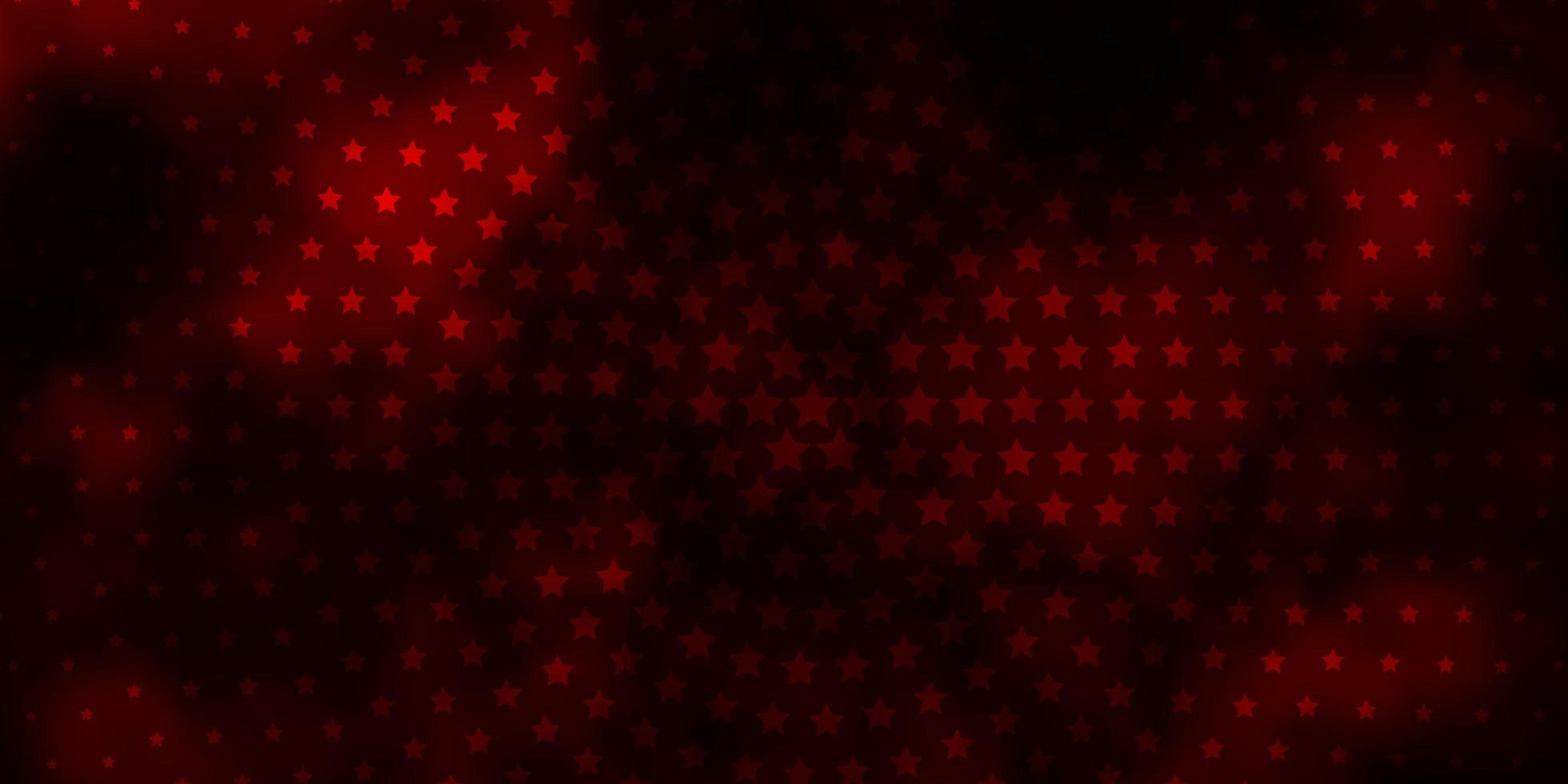 patrón de vector rojo oscuro con estrellas abstractas.