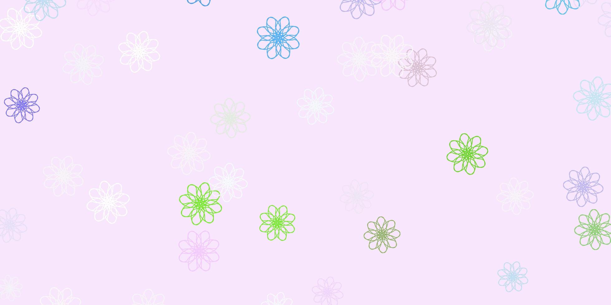 Light Blue, Red vector natural artwork with flowers.