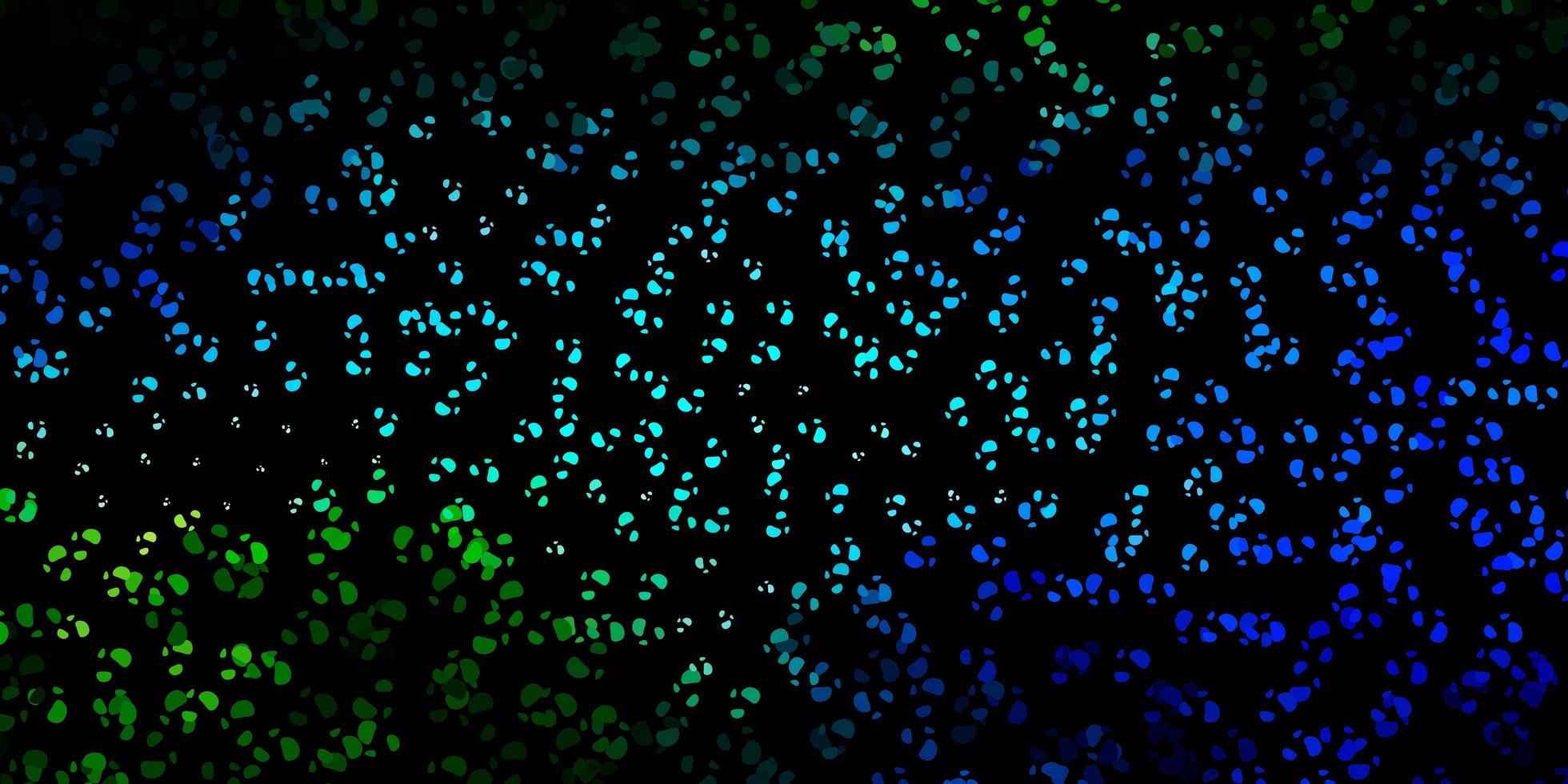 Dark blue, green vector background with random forms.