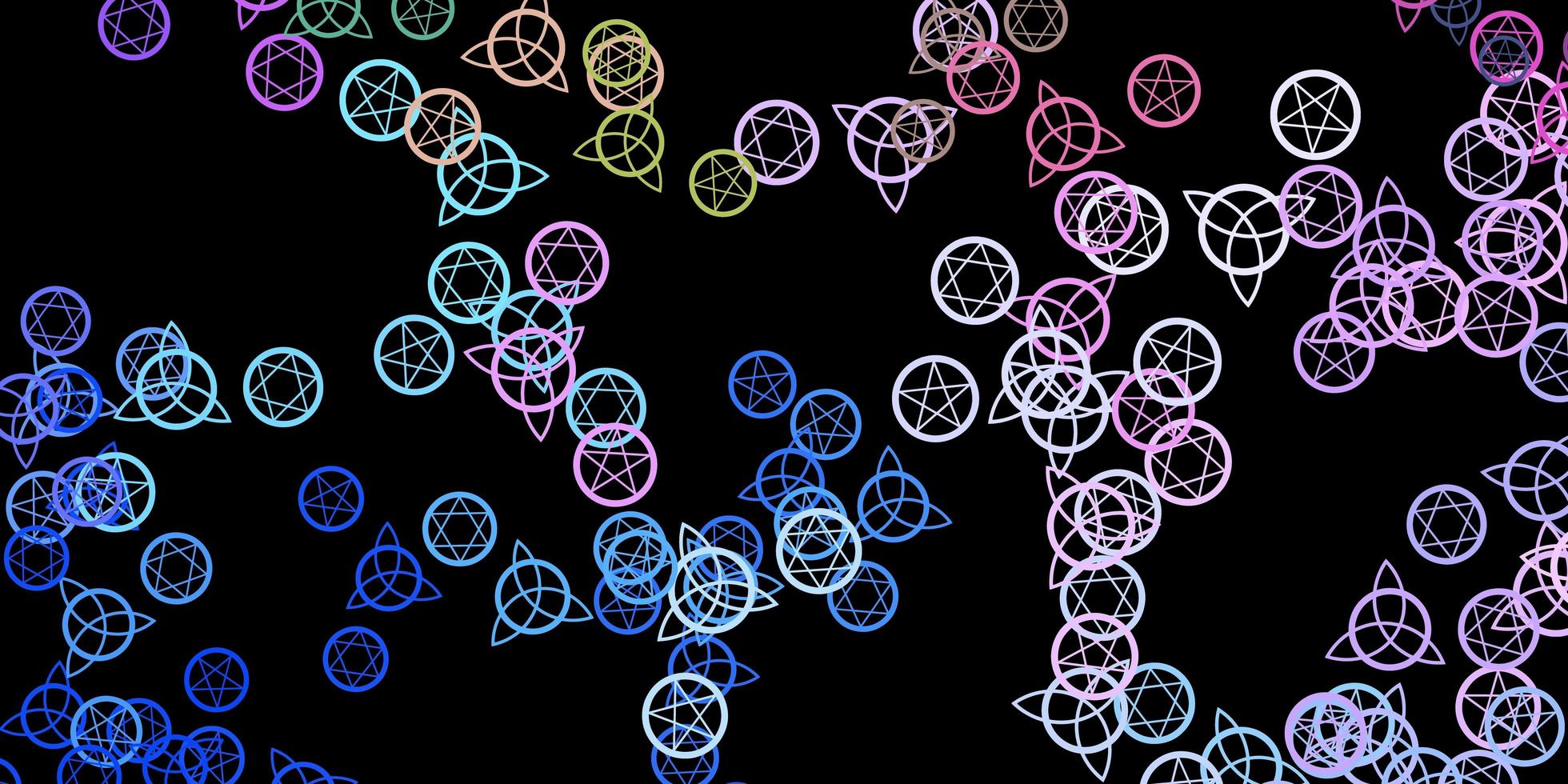 Dark Blue, Red vector backdrop with mystery symbols.