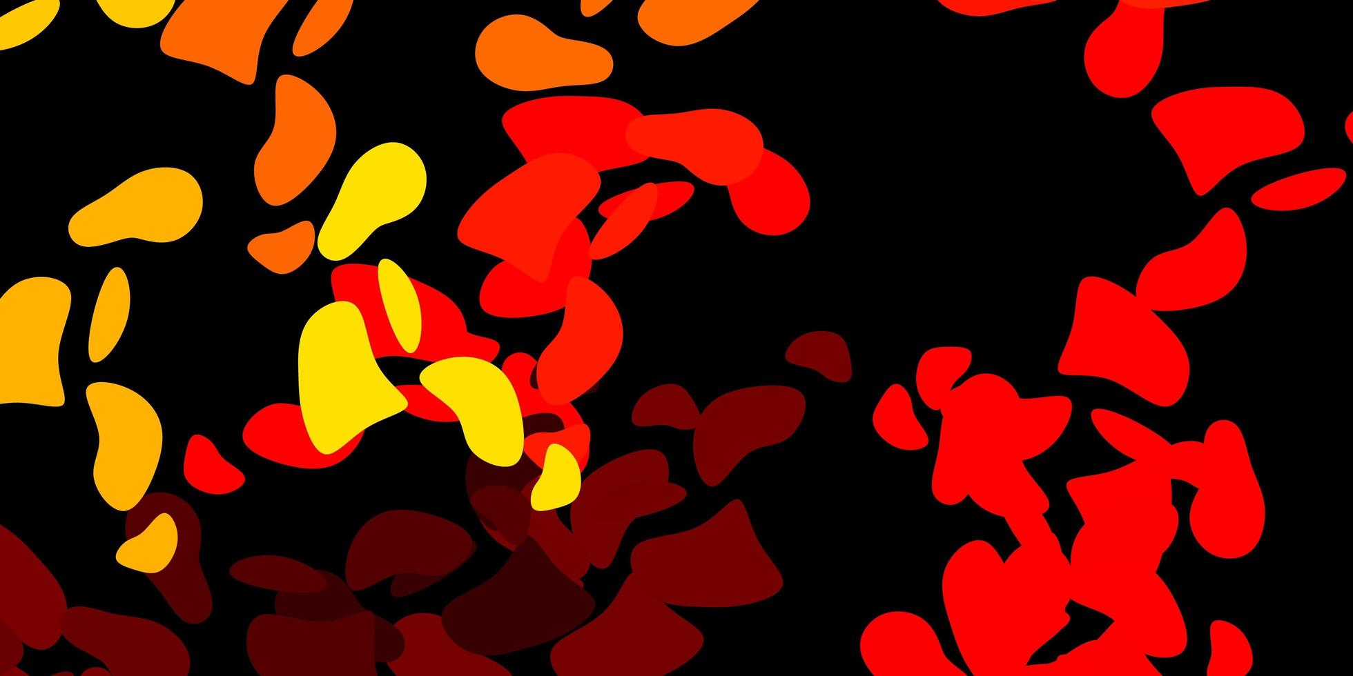 Dark red, yellow vector background with random forms.