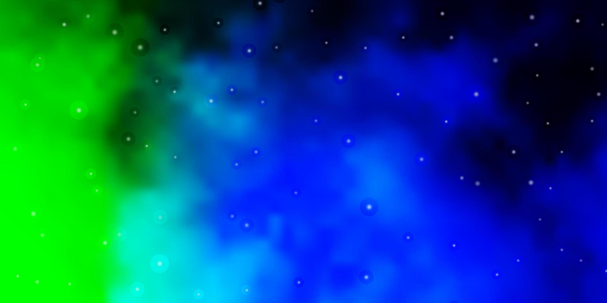 Fondo de vector azul claro, verde con estrellas de colores.