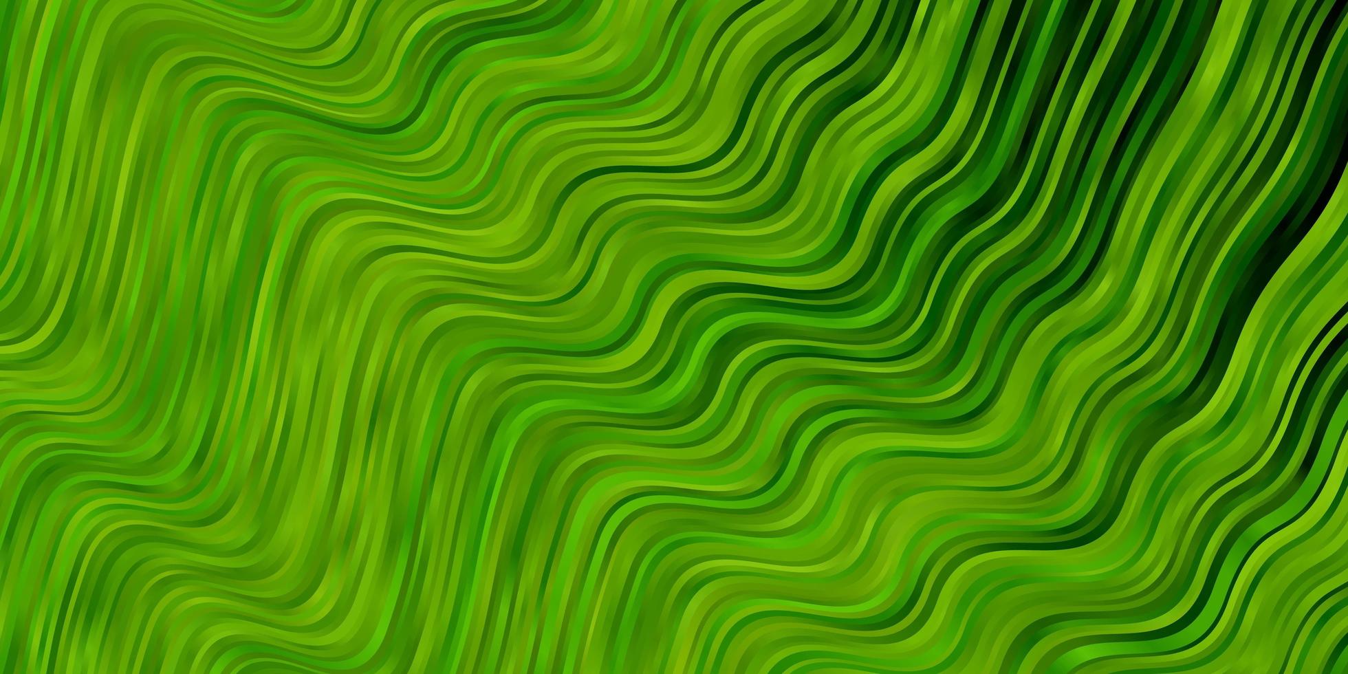 Light Green, Yellow vector pattern with curved lines.