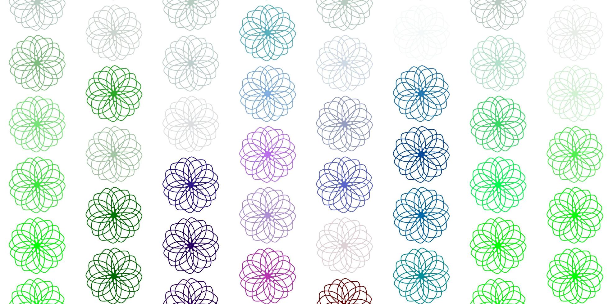 Light multicolor vector doodle pattern with flowers.