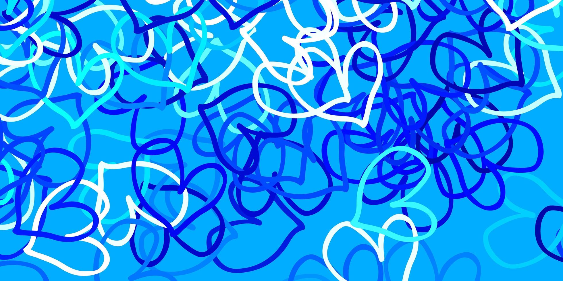 Light BLUE vector pattern with colorful hearts.