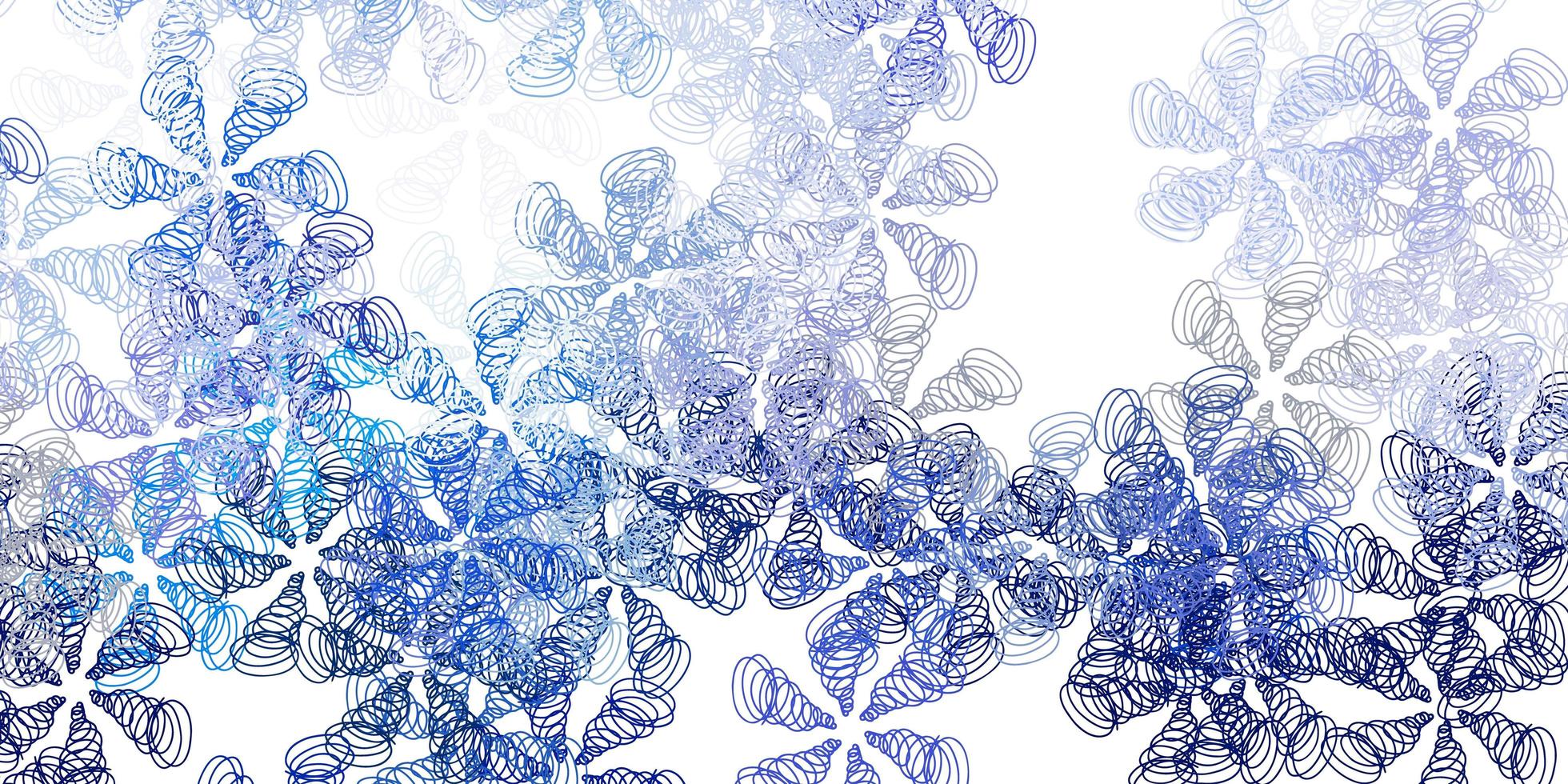 Light pink, blue vector doodle template with flowers.