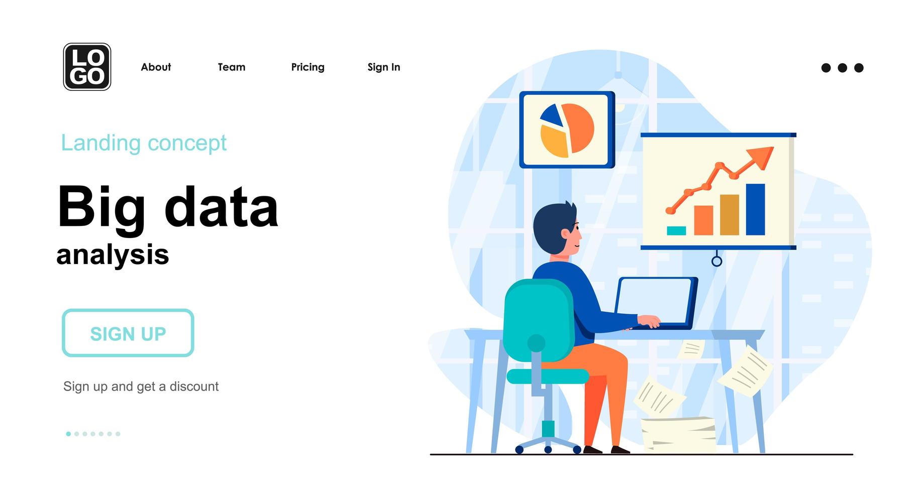 Big Data analysis web concept vector