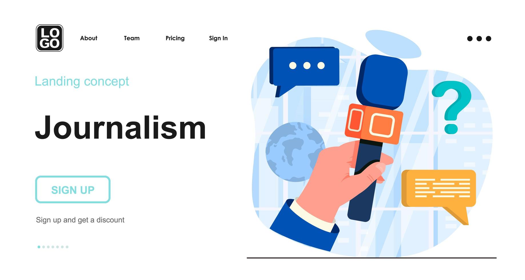 concepto web de periodismo vector