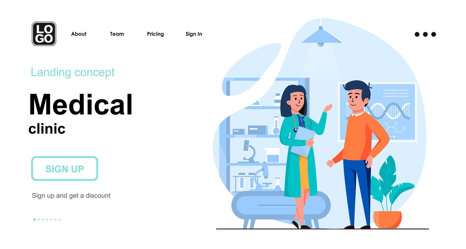 Medical clinic web concept vector
