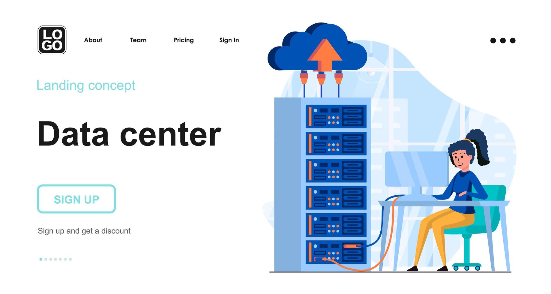 Data server web concept vector