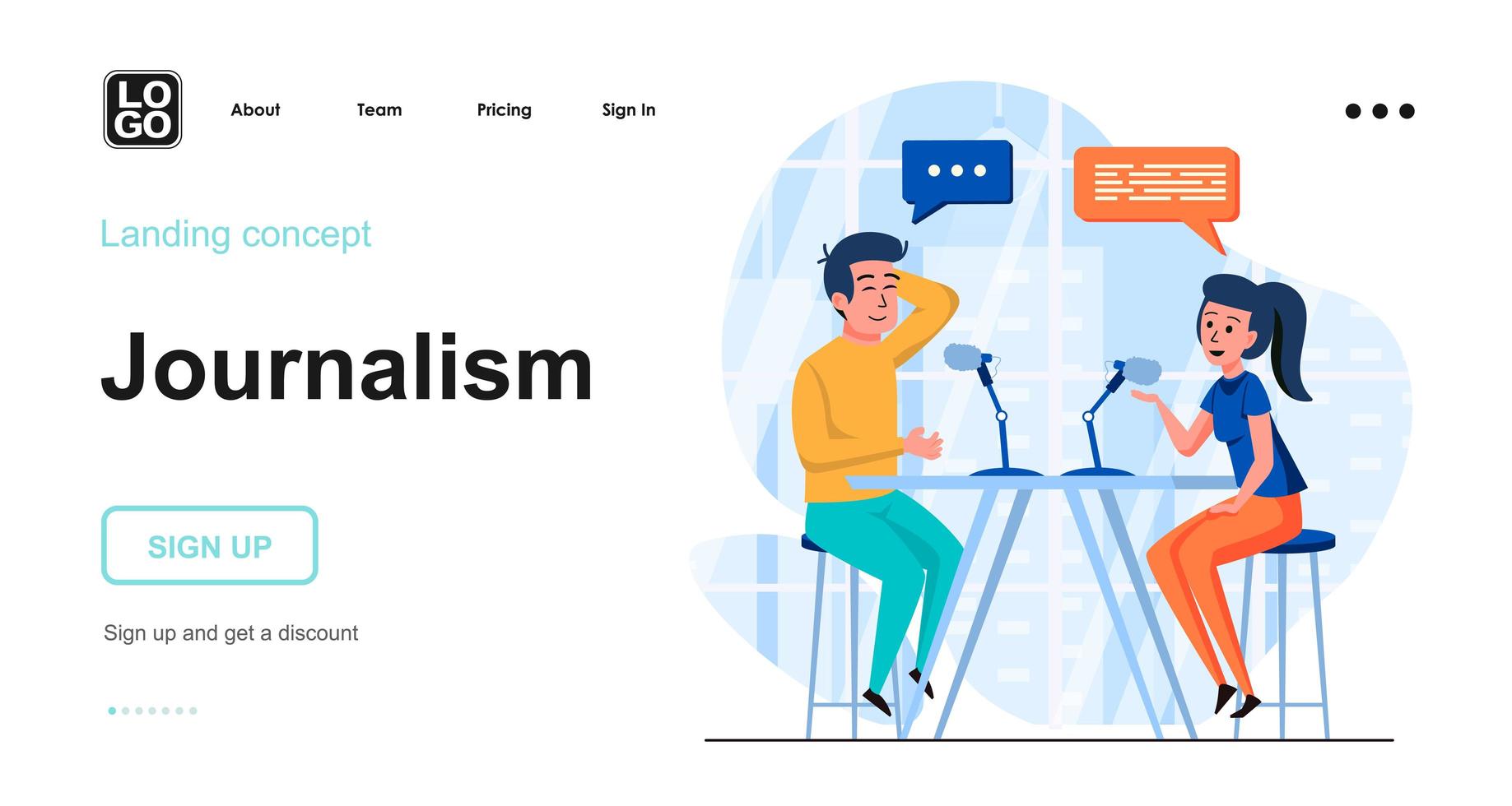 Journalism web concept vector