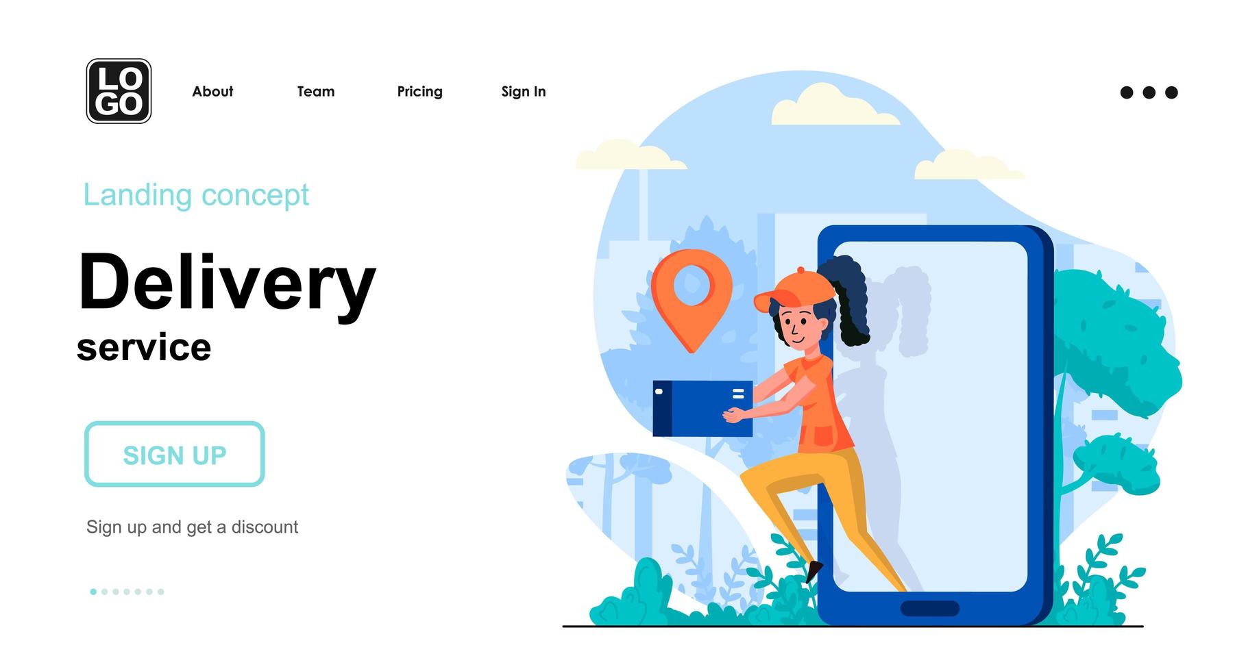 Delivery service web concept vector