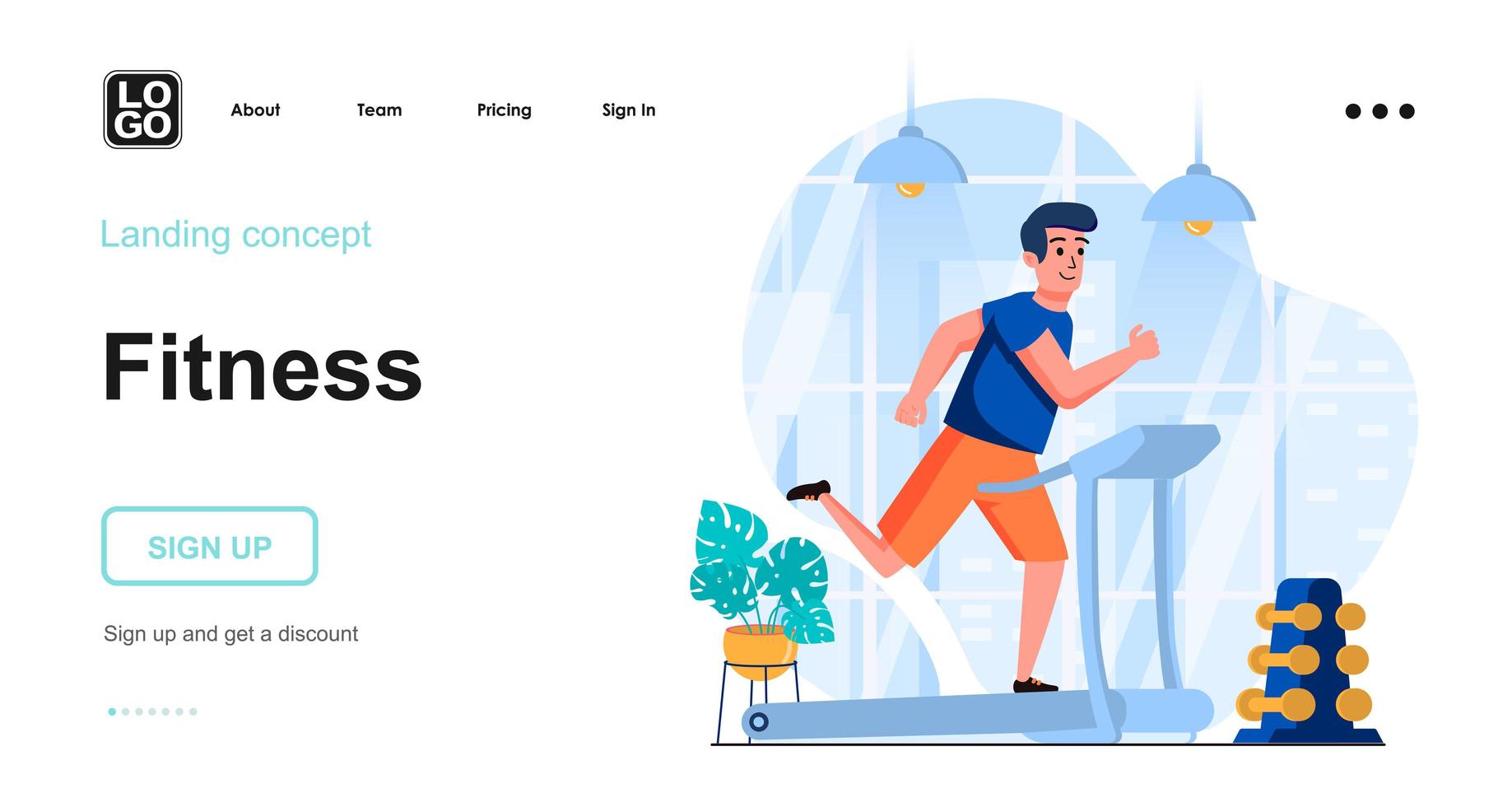 Fitness web concept vector